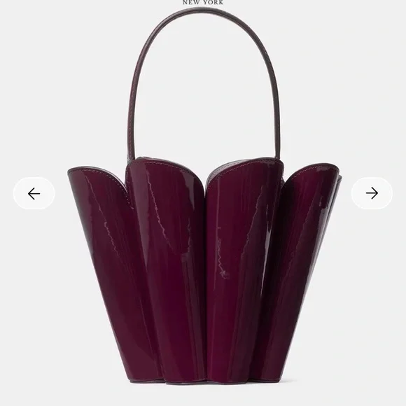 Kate spade the patent spade flower crossbody bucket Handbag purple NWT - Picture 3 of 8